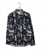 GANGSTERVILLEギャングスタービル）の古着「総柄シャツ」｜ブラック