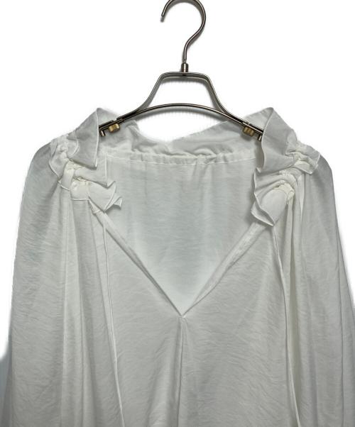 ESTNATION（エストネーション）ESTNATION (エストネーション) フリルスキッパーブラウス ホワイト サイズ:FReeの古着・服飾アイテム