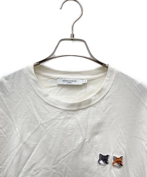 maison kitsune（メゾンキツネ）MAISON KITSUNE (メゾンキツネ) DOUBLE FOX HEAD PACH Tシャツ ホワイト サイズ:Mの古着・服飾アイテム