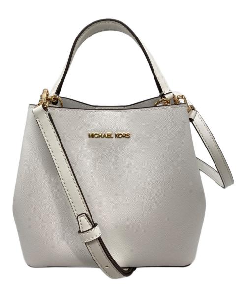 MICHAEL KORS（マイケル・コース）MICHAEL KORS (マイケル・コース) PRATTクロスボディバケットバッグ ホワイトの古着・服飾アイテム