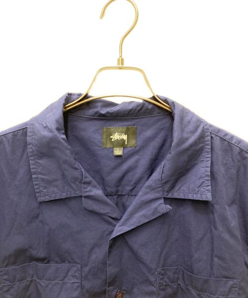stussy（ステューシー）stussy (ステューシー) 半袖オープンカラーシャツ ブルー サイズ:Lの古着・服飾アイテム