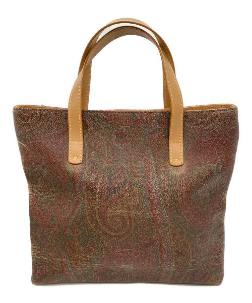 ETRO（エトロ）ETRO (エトロ) ペイズリー柄トートバッグ レッド×ブラウンの古着・服飾アイテム