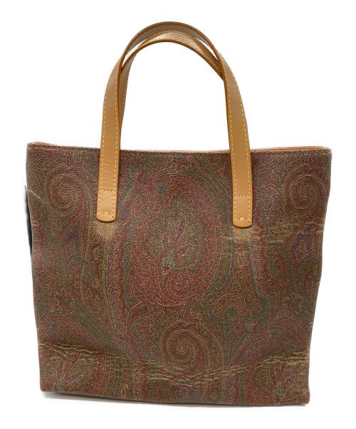ETRO（エトロ）ETRO (エトロ) ペイズリー柄トートバッグ レッド×ブラウンの古着・服飾アイテム