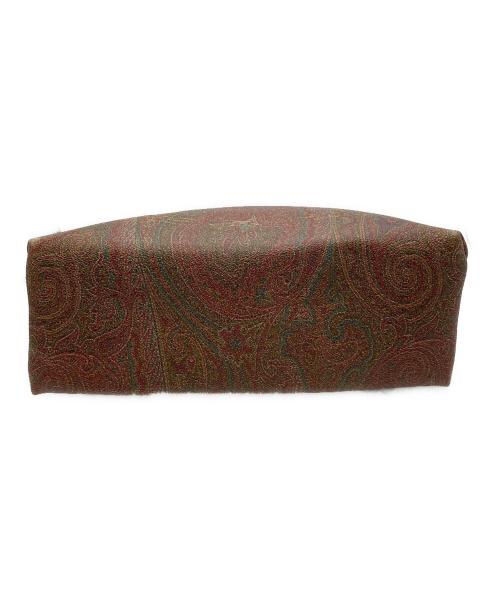 ETRO（エトロ）ETRO (エトロ) ペイズリー柄トートバッグ レッド×ブラウンの古着・服飾アイテム