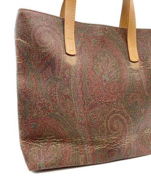 ETRO（エトロ）ETRO (エトロ) ペイズリー柄トートバッグ レッド×ブラウンの古着・服飾アイテム
