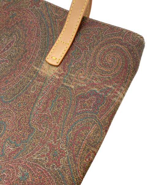 ETRO（エトロ）ETRO (エトロ) ペイズリー柄トートバッグ レッド×ブラウンの古着・服飾アイテム