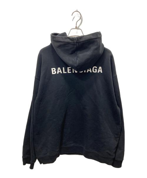 BALENCIAGA（バレンシアガ）BALENCIAGA (バレンシアガ) バックロゴプリントプルオーバーパーカー ブラック サイズ:XXLの古着・服飾アイテム