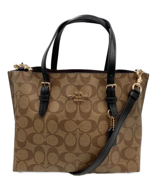 COACH（コーチ）COACH (コーチ) シグネチャー モリートート25 キャンバス2WAYバッグ ブラウンの古着・服飾アイテム