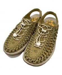 KEEN（キーン）の古着「ユニーク 編み込みサンダル」｜黄緑