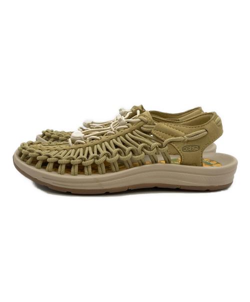 KEEN（キーン）KEEN (キーン) ユニーク 編み込みサンダル 黄緑 サイズ:25cmの古着・服飾アイテム