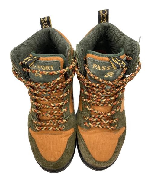 NIKE SB（ナイキエスビー）NIKE SB (ナイキエスビー) PASSPORT (パスポート) ハイカットスニーカー オリーブ×ブラウン サイズ:28cmの古着・服飾アイテム