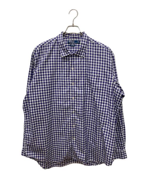 POLO RALPH LAUREN（ポロ・ラルフローレン）POLO RALPH LAUREN (ポロ・ラルフローレン) BONNARD 開襟チェックシャツ ネイビー サイズ:XLの古着・服飾アイテム