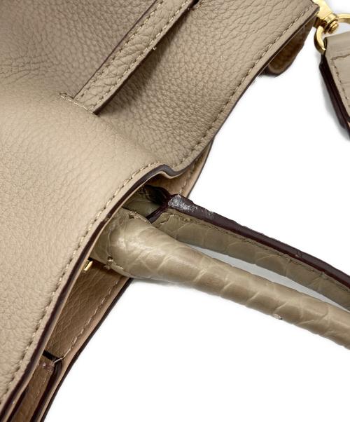 COCOCELUX GOLD（ココセリュックスゴールド）COCOCELUX GOLD (ココセリュックスゴールド) レザートートバッグ ベージュの古着・服飾アイテム