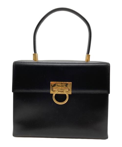 Salvatore Ferragamo（サルヴァトーレ フェラガモ）Salvatore Ferragamo (サルヴァトーレ フェラガモ) レザーハンドバッグ　ガンチーニ ブラックの古着・服飾アイテム