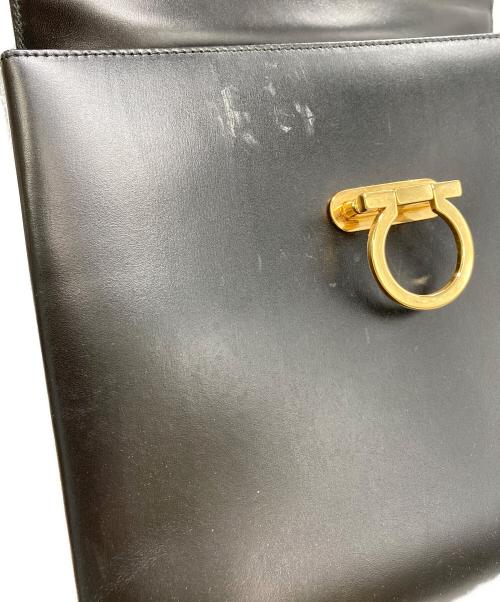 Salvatore Ferragamo（サルヴァトーレ フェラガモ）Salvatore Ferragamo (サルヴァトーレ フェラガモ) レザーハンドバッグ　ガンチーニ ブラックの古着・服飾アイテム