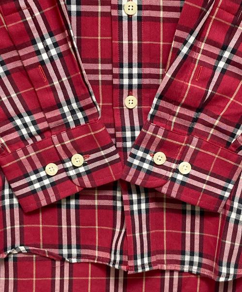 Burberry's（バーバリーズ）Burberry's (バーバリーズ) チェックシャツ レッド サイズ:S 未使用品の古着・服飾アイテム