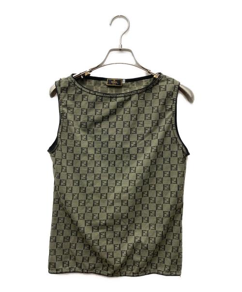 FENDI（フェンディ）FENDI (フェンディ) ノースリーブカットソー オリーブ サイズ:44の古着・服飾アイテム