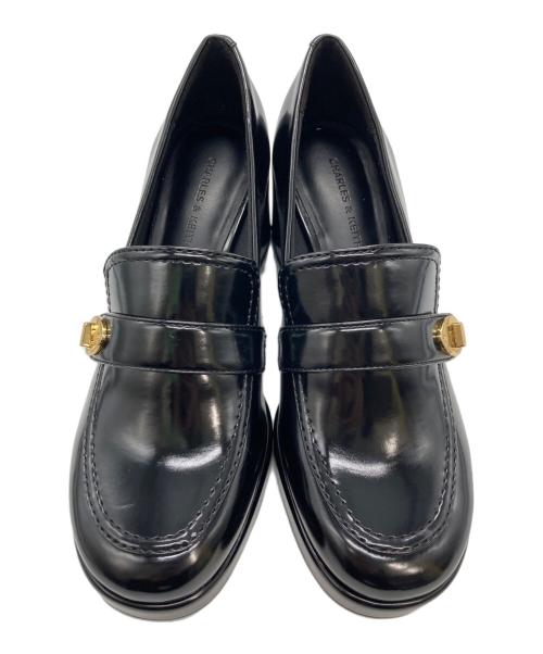 CHARLES & KEITH（チャールズアンドキース）CHARLES & KEITH (チャールズアンドキース) メタリックアクセント ローファーパンプス ブラック サイズ:23の古着・服飾アイテム