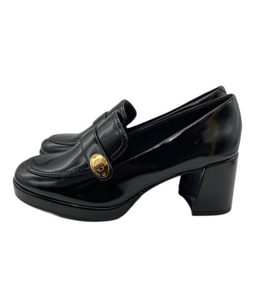CHARLES & KEITH（チャールズアンドキース）CHARLES & KEITH (チャールズアンドキース) メタリックアクセント ローファーパンプス ブラック サイズ:23の古着・服飾アイテム