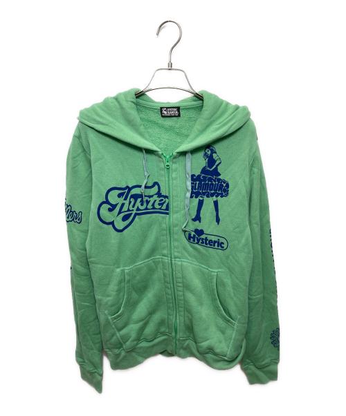 Hysteric Glamour（ヒステリックグラマー）Hysteric Glamour (ヒステリックグラマー) VIXEN SCRATCHジップパーカー 黄緑 サイズ:FREEの古着・服飾アイテム