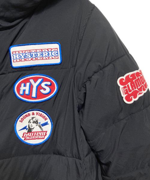 Hysteric Glamour（ヒステリックグラマー）Hysteric Glamour (ヒステリックグラマー) ロゴワッペン中綿コート ブラック サイズ:FREEの古着・服飾アイテム