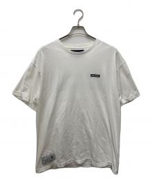 DESCENDANT（ディセンダント）の古着「ボックスロゴクルーネックTシャツ」｜ホワイト