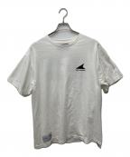 DESCENDANTディセンダント）の古着「ボックスロゴクルーネックTシャツ」｜ホワイト