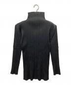 PLEATS PLEASEプリーツプリーズ）の古着「ハイネックプリーツカットソー」｜ブラック