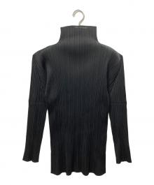 PLEATS PLEASE（プリーツプリーズ）の古着「ハイネックプリーツカットソー」｜ブラック