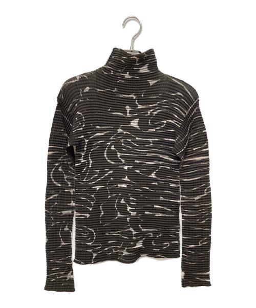 ISSEYMIYAKE（イッセイミヤケ）ISSEYMIYAKE (イッセイミヤケ) 蛇腹プリーツカットソー ブラウン サイズ:Mの古着・服飾アイテム