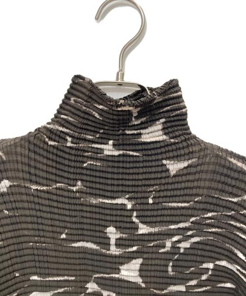 ISSEYMIYAKE（イッセイミヤケ）ISSEYMIYAKE (イッセイミヤケ) 蛇腹プリーツカットソー ブラウン サイズ:Mの古着・服飾アイテム