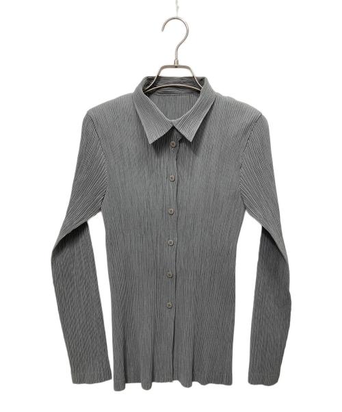 ISSEY MIYAKE（イッセイミヤケ）ISSEY MIYAKE (イッセイミヤケ) プリーツシャツ グリーン サイズ:Mの古着・服飾アイテム