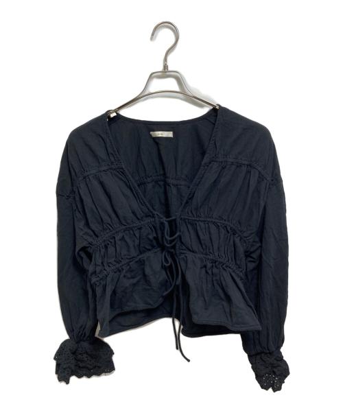 anuke（アンヌーク）anuke (アンヌーク) Vneck Lace Blouse ブラック サイズ:Freeの古着・服飾アイテム