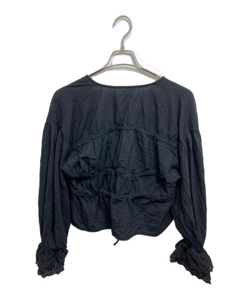 anuke（アンヌーク）anuke (アンヌーク) Vneck Lace Blouse ブラック サイズ:Freeの古着・服飾アイテム