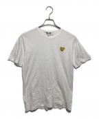 PLAY COMME des GARCONSプレイコムデギャルソン）の古着「T-Shirt With Gold Emblem White」｜ホワイト