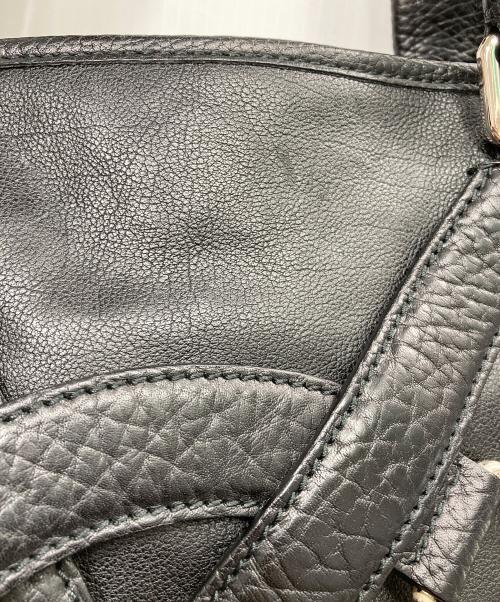 Yves Saint Laurent（イヴサンローラン）Yves Saint Laurent (イヴサンローラン) レザートートバッグ ブラックの古着・服飾アイテム