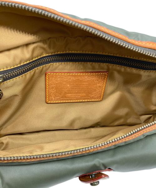 HUNTING WORLD（ハンティングワールド）HUNTING WORLD (ハンティングワールド) バチュークロス レザーボディーバッグ グリーンの古着・服飾アイテム