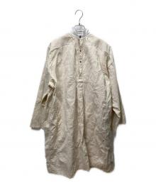 VINCENT JALBERT（ヴィンセント ジャルバート）の古着「ANTIQUE SHIRT ENLARGE NATURAL シャツワンピース　」｜アイボリー