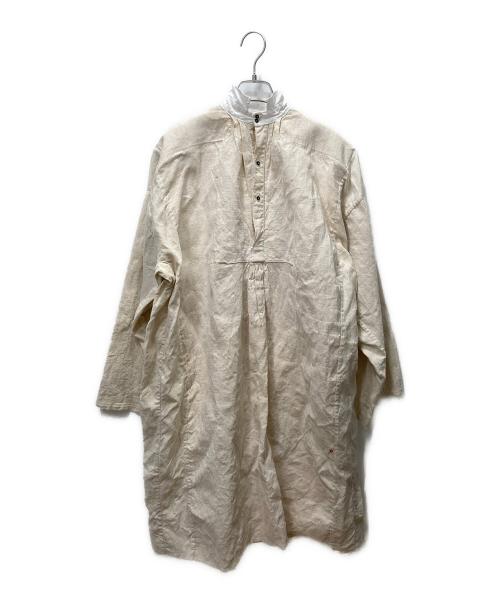 VINCENT JALBERT（ヴィンセント ジャルバート）VINCENT JALBERT (ヴィンセント ジャルバート) ANTIQUE SHIRT ENLARGE NATURAL シャツワンピース　 アイボリー サイズ:Freeの古着・服飾アイテム