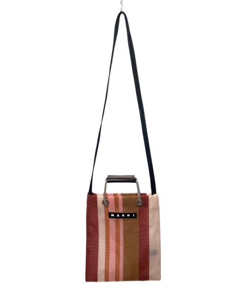 MARNI（マルニ）MARNI (マルニ) STRIPE MINI SHOULDER BAG レッド×ピンクの古着・服飾アイテム