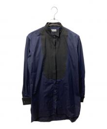 DRIES VAN NOTEN（ドリスヴァンノッテン）の古着「切替シャツ」｜ブラック×ネイビー