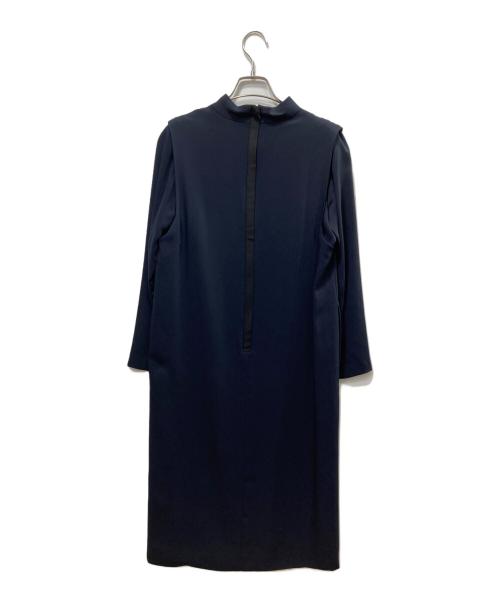 Room no.8（ルームエイト）Room no.8 (ルームエイト) MAT SATIN DRAPE/N DRESS ネイビー サイズ:3の古着・服飾アイテム