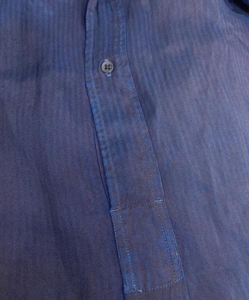ATON（エイトン）ATON (エイトン) インディゴキュプラシフォンバンドカラーワンピース ネイビー サイズ:1の古着・服飾アイテム