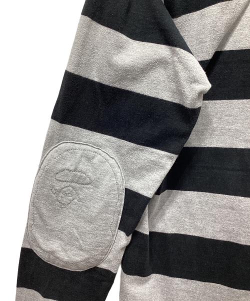 A BATHING APE（アベイシングエイプ）A BATHING APE (アベイシングエイプ) エルボーパッチラガーシャツ グレー×ブラック サイズ:Mの古着・服飾アイテム
