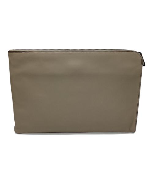 BOTTEGA VENETA（ボッテガベネタ）BOTTEGA VENETA (ボッテガベネタ) 幾何学模様切替レザークラッチバッグ ベージュの古着・服飾アイテム