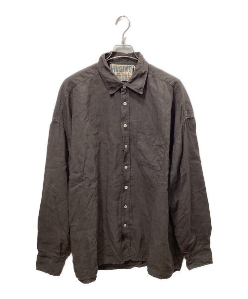 VINCENT JALBERT（ヴィンセント ジャルバート）VINCENT JALBERT (ヴィンセント ジャルバート) LARGE LINEN SHIRT ダークブラウン サイズ:Mの古着・服飾アイテム