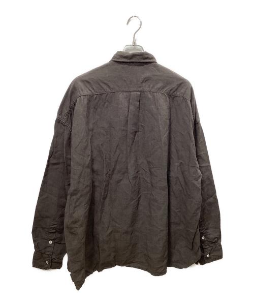 VINCENT JALBERT（ヴィンセント ジャルバート）VINCENT JALBERT (ヴィンセント ジャルバート) LARGE LINEN SHIRT ダークブラウン サイズ:Mの古着・服飾アイテム