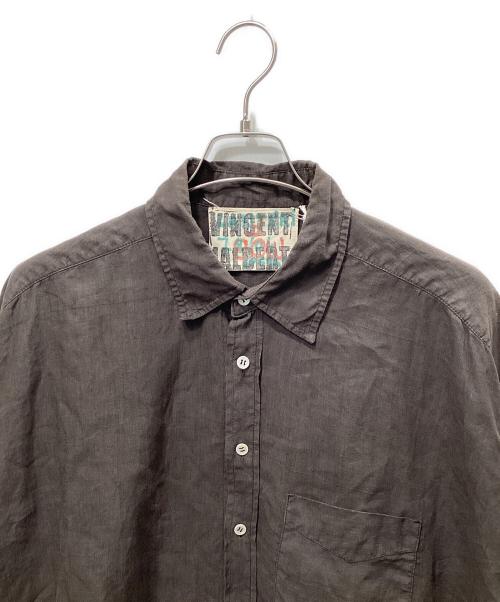 VINCENT JALBERT（ヴィンセント ジャルバート）VINCENT JALBERT (ヴィンセント ジャルバート) LARGE LINEN SHIRT ダークブラウン サイズ:Mの古着・服飾アイテム