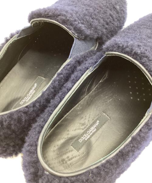 DOLCE & GABBANA（ドルチェ＆ガッバーナ）DOLCE & GABBANA (ドルチェ＆ガッバーナ) ボアスリッポン ネイビー サイズ: 8 1/2の古着・服飾アイテム