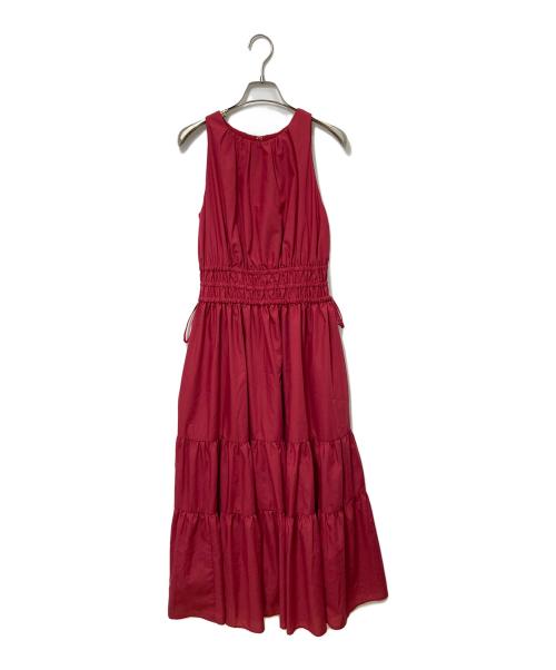 HER LIP TO（ハーリップトゥ）Her lip to (ハーリップトゥ) Riviera Bow Tiered Long Dress レッド サイズ:S 未使用品の古着・服飾アイテム